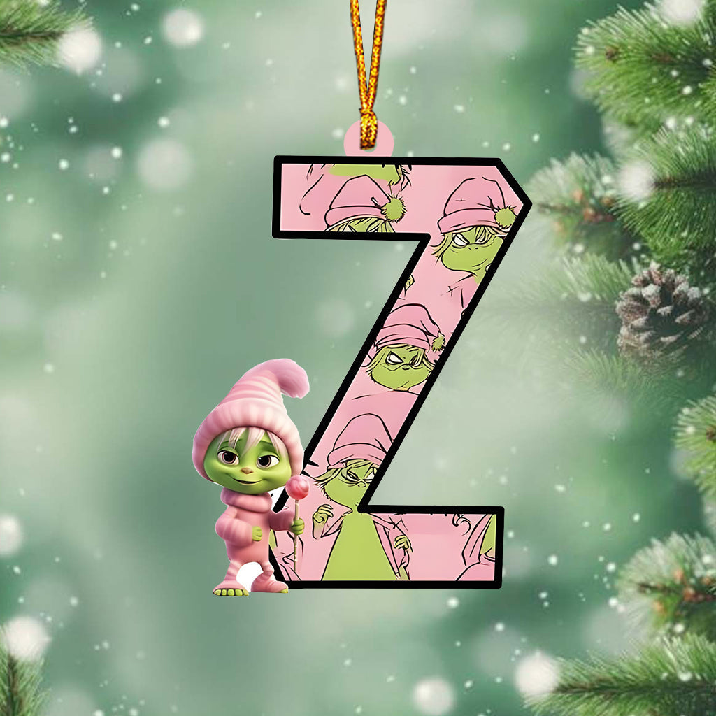 Personalized Grinch Christmas Ornament Customizable Gift Ornament GradoCreations