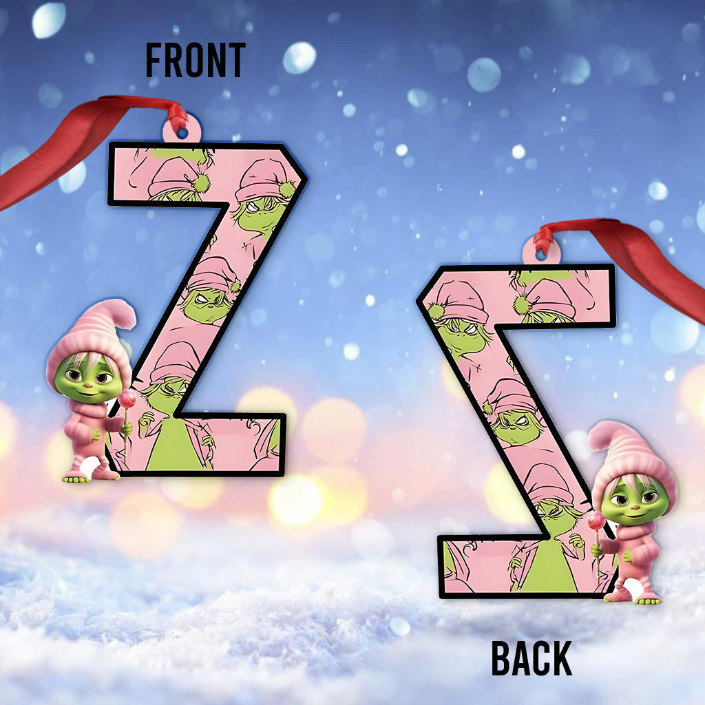 Personalized Grinch Christmas Ornament Customizable Gift Ornament GradoCreations