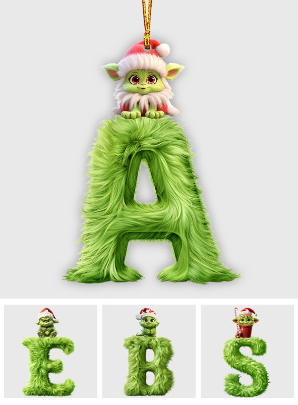 Personalized Grinchy Transparent Ornament Custom Name Gift for Christmas One-sided Ornament GradoCreations