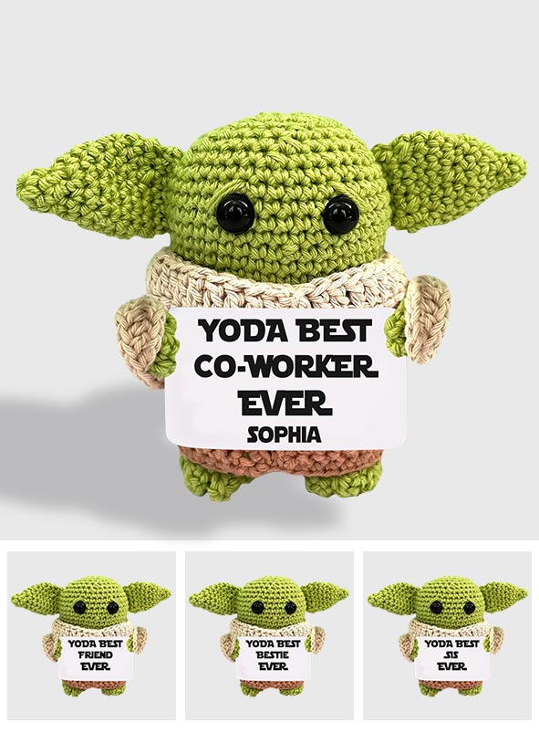 Personalized Yoda Best Co-worker Hand Knitted Figurine Gift Hand Knitted Figurine GradoCreations