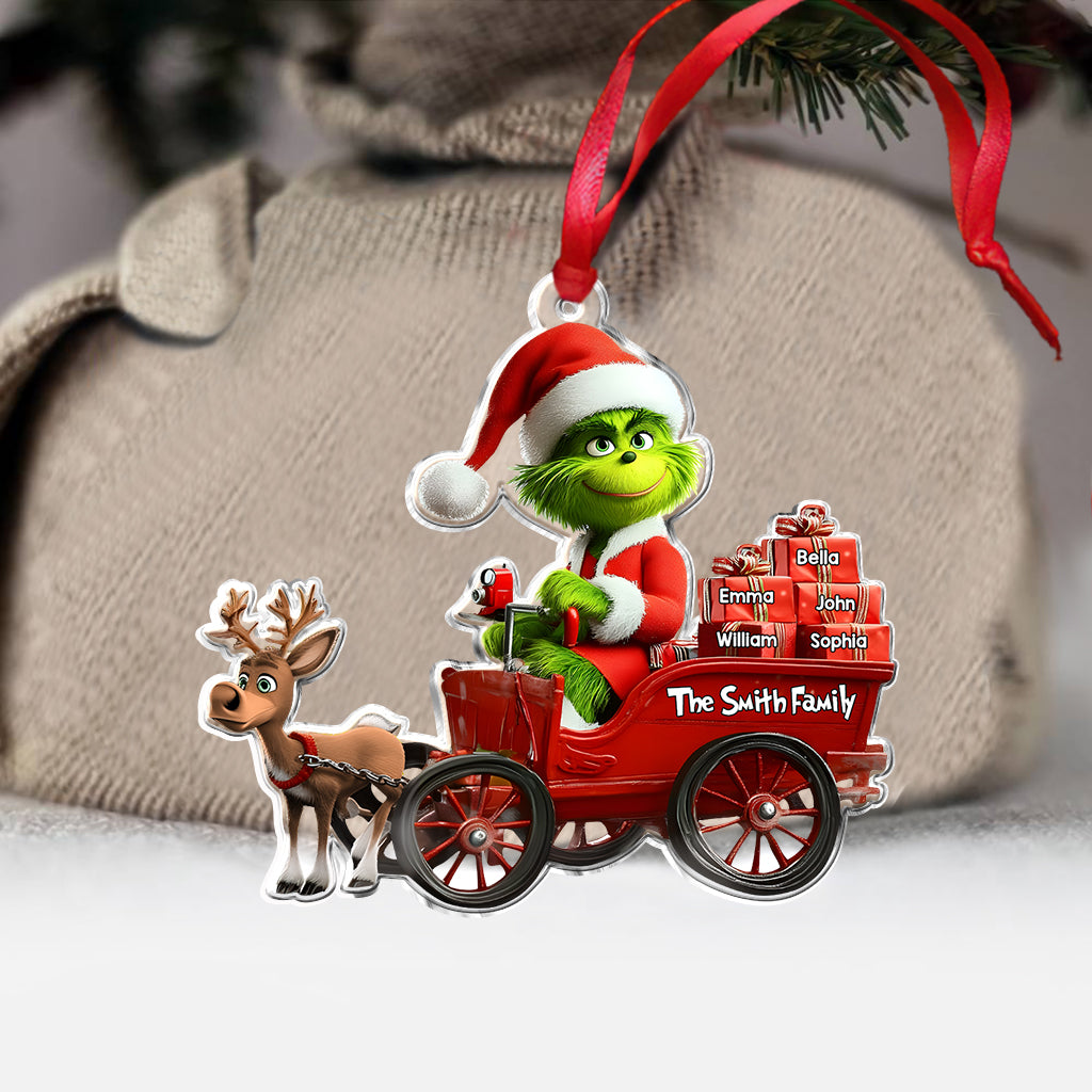Personalized Grinch Christmas Ornament Custom Family Gift Ornament GradoCreations