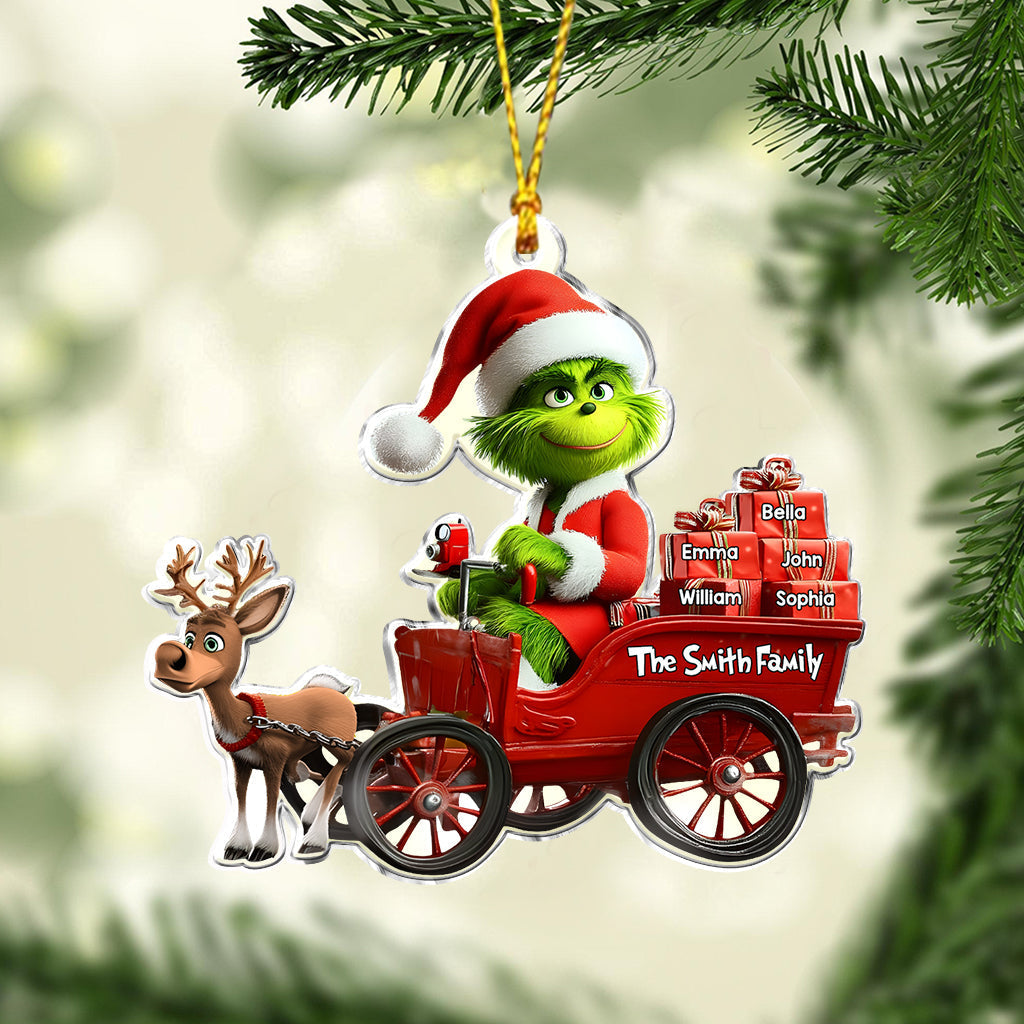 Personalized Grinch Christmas Ornament Custom Family Gift Ornament GradoCreations