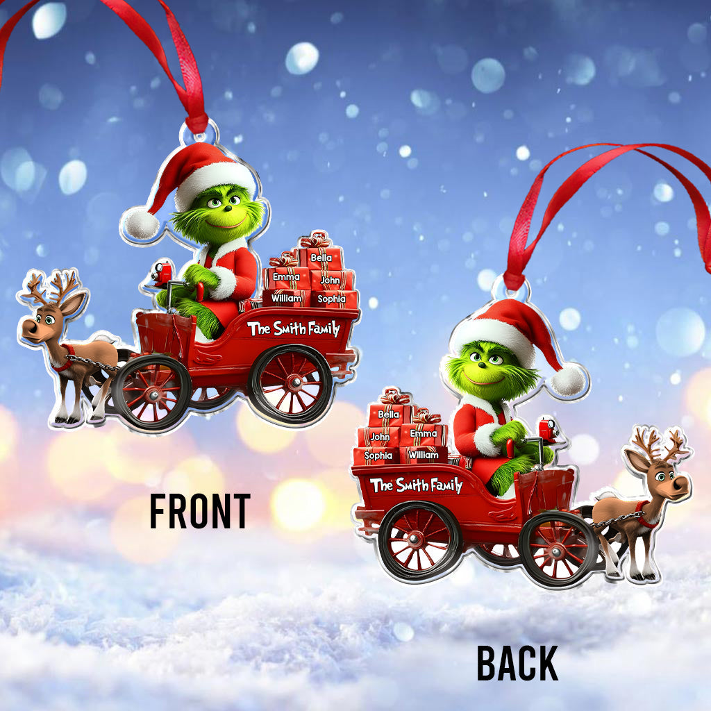 Personalized Grinch Christmas Ornament Custom Family Gift Ornament GradoCreations