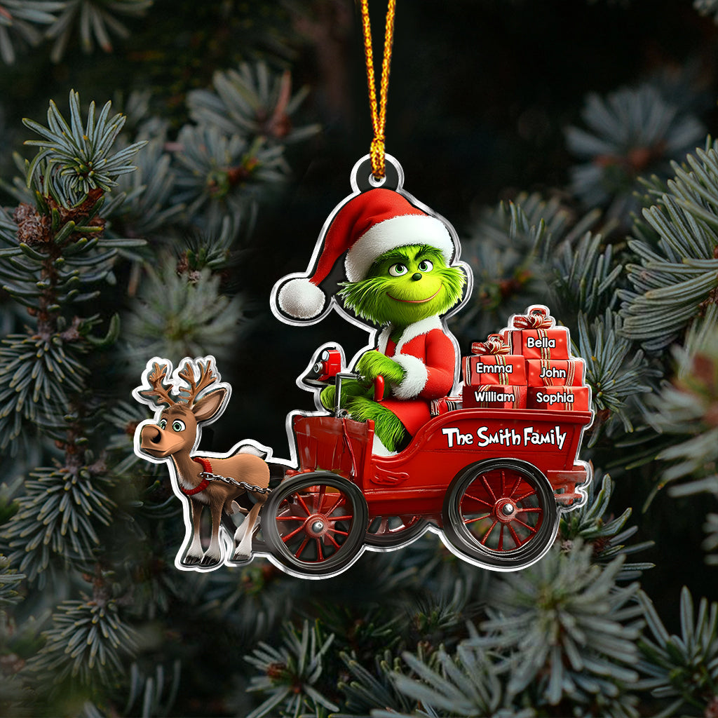 Personalized Grinch Christmas Ornament Custom Family Gift Ornament GradoCreations