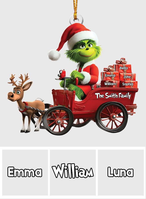 Personalized Grinch Christmas Ornament Custom Family Gift Ornament GradoCreations
