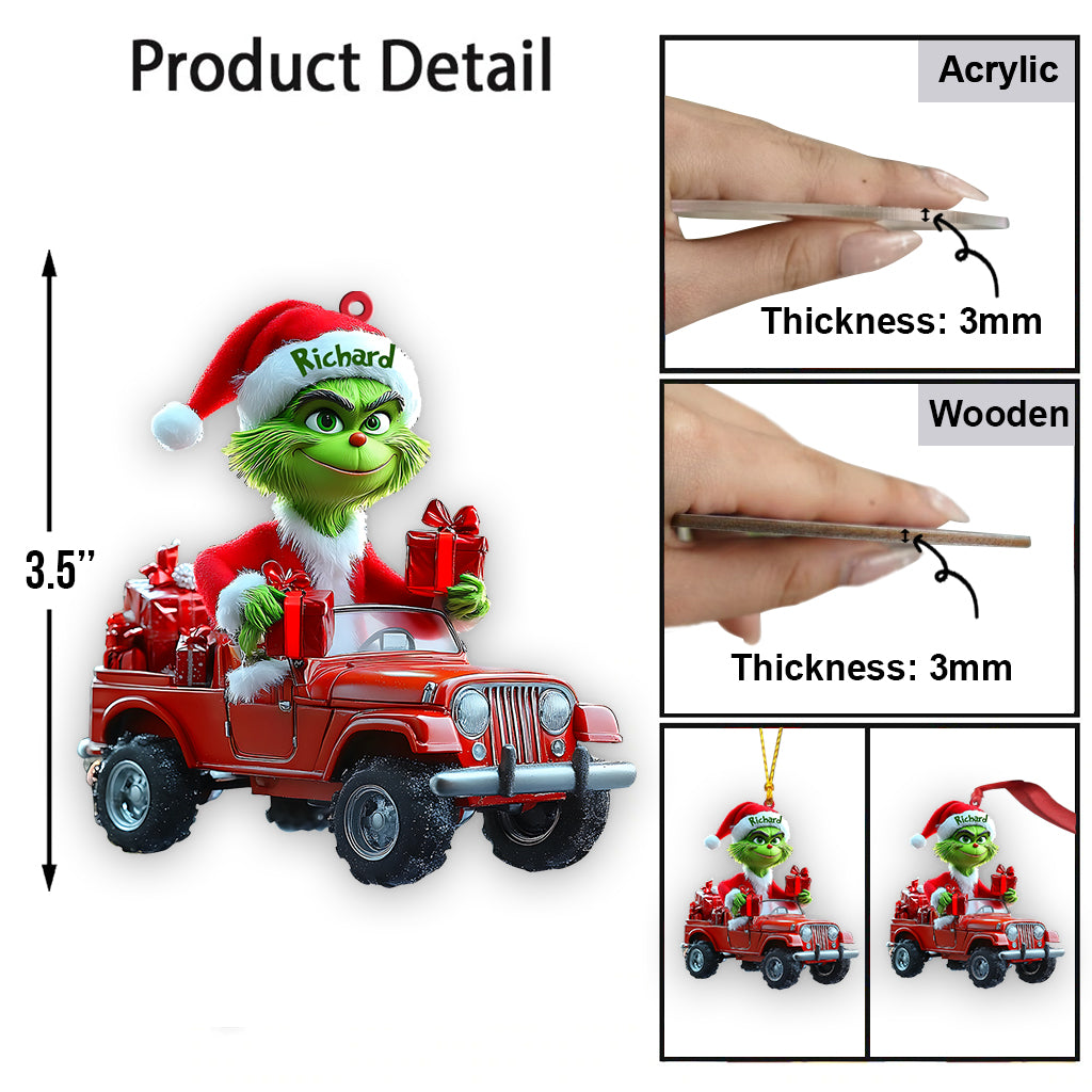 Personalized Grinch Christmas Ornament with Custom Name Ornament GradoCreations