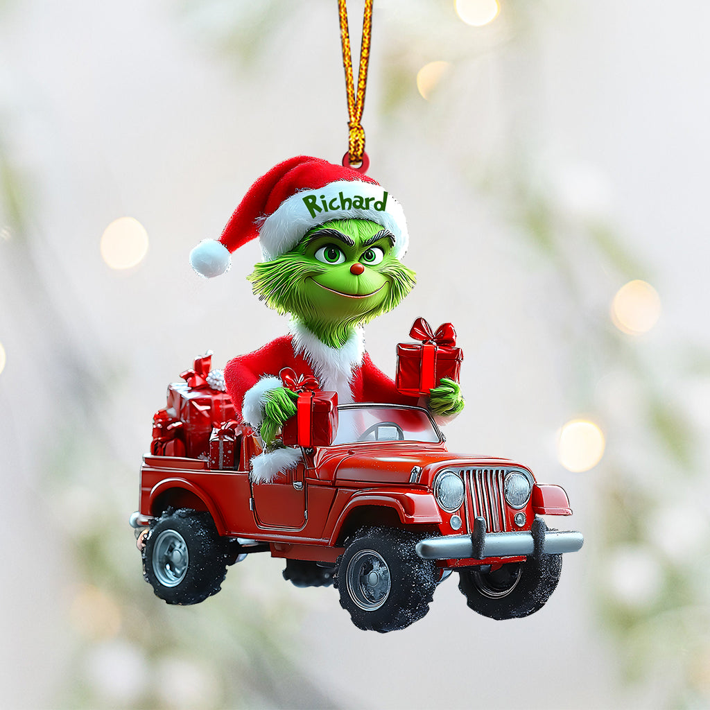 Personalized Grinch Christmas Ornament with Custom Name Ornament GradoCreations