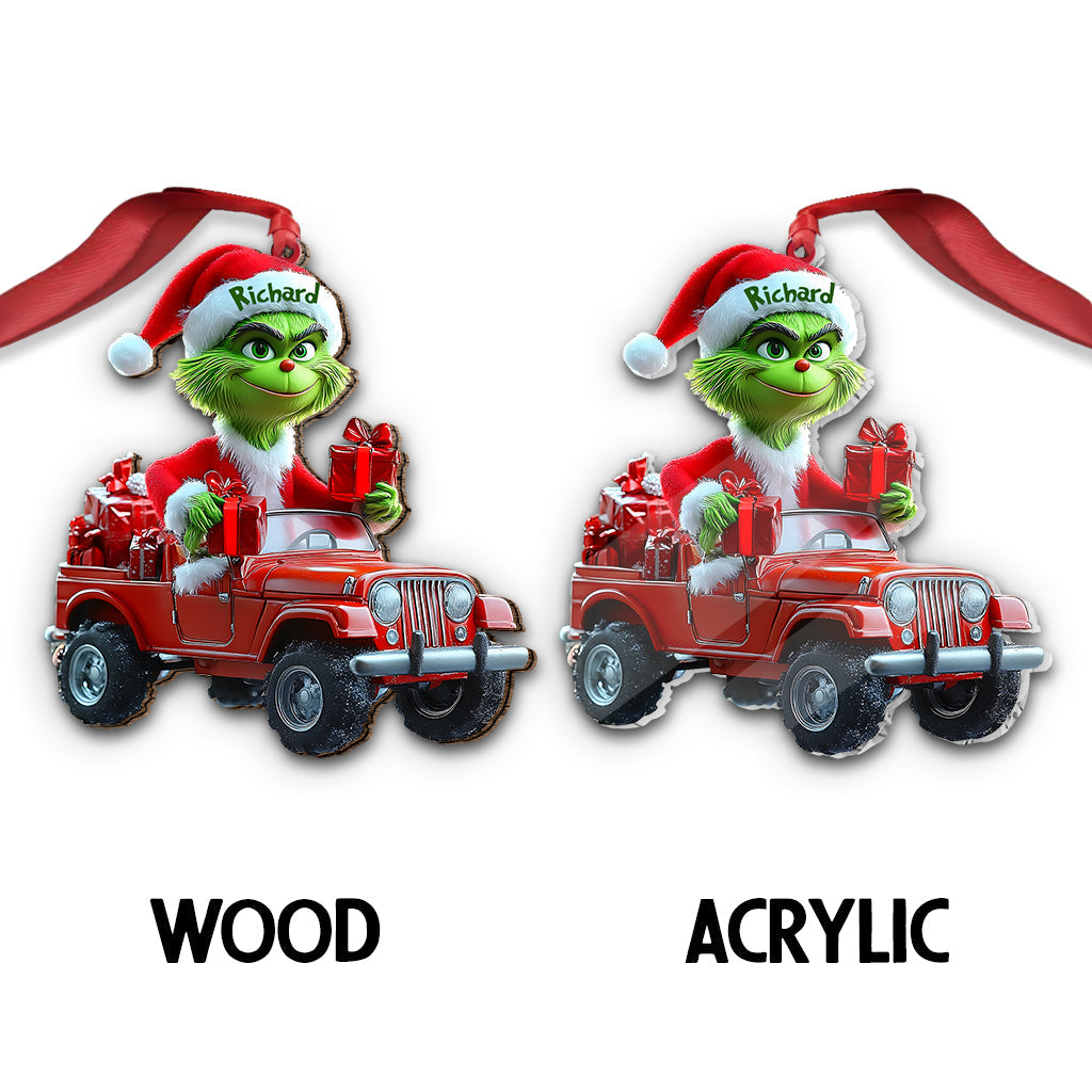Personalized Grinch Christmas Ornament with Custom Name Ornament GradoCreations