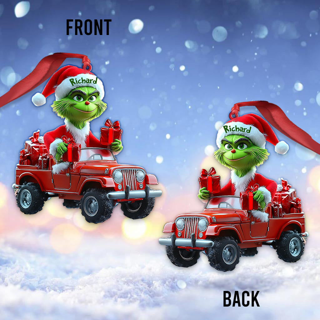 Personalized Grinch Christmas Ornament with Custom Name Ornament GradoCreations