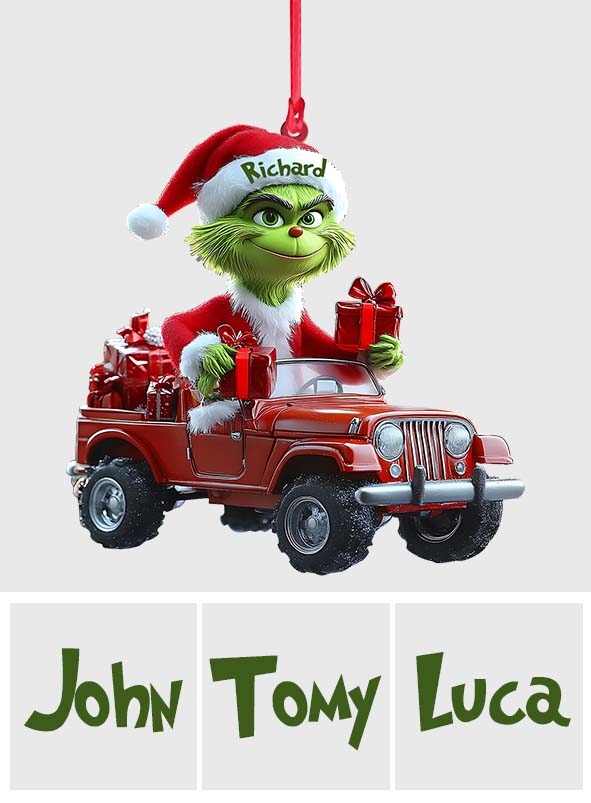 Personalized Grinch Christmas Ornament with Custom Name Ornament GradoCreations