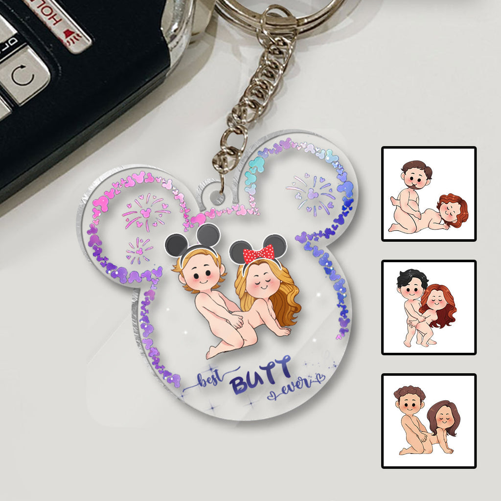 Personalized Transparent Mouse Ears Keychain Custom Gift One-sided Keychain GradoCreations