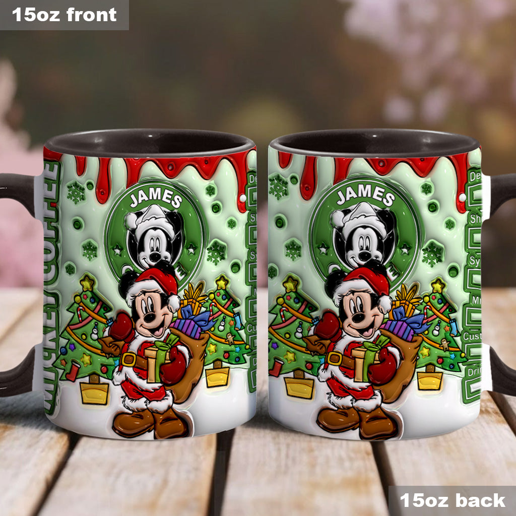 Personalized Christmas Mouse Accent Mug Custom Name Gift Accent Mug GradoCreations