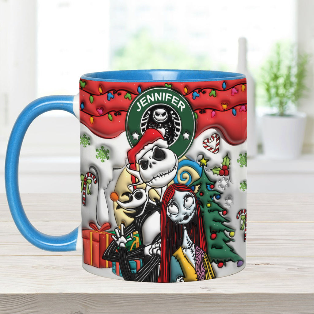 Personalized Nightmare Accent Mug Custom Name Gift for Halloween Accent Mug GradoCreations