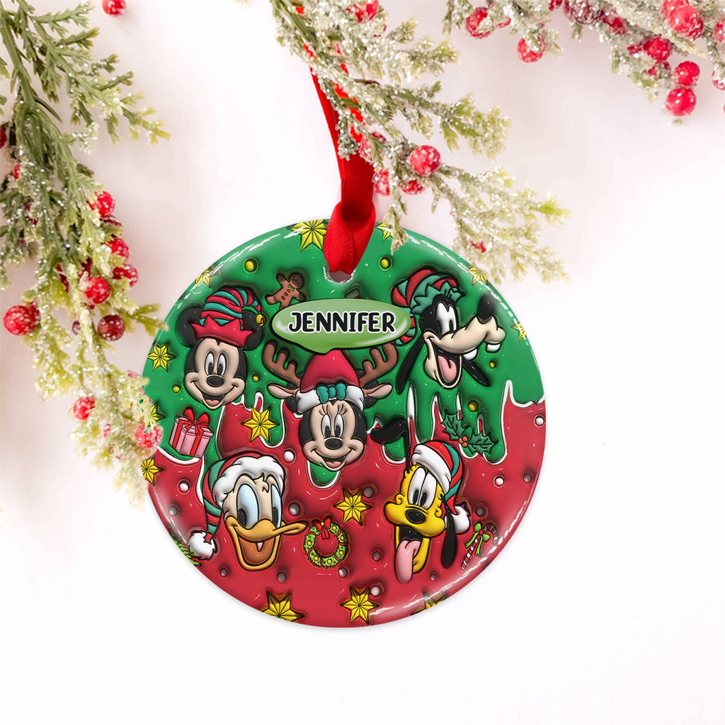 Personalized Ceramic Circle Ornament Christmas Gift for Kids Ceramic Circle Ornament GradoCreations