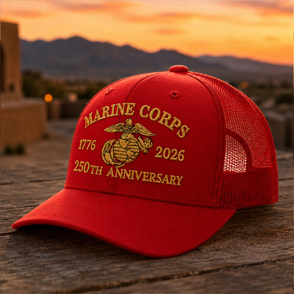 Personalized Marine Corps Trucker Hat Custom Embroidery Gift HN590 - Embroidered Trucker Hat fix GradoCreations
