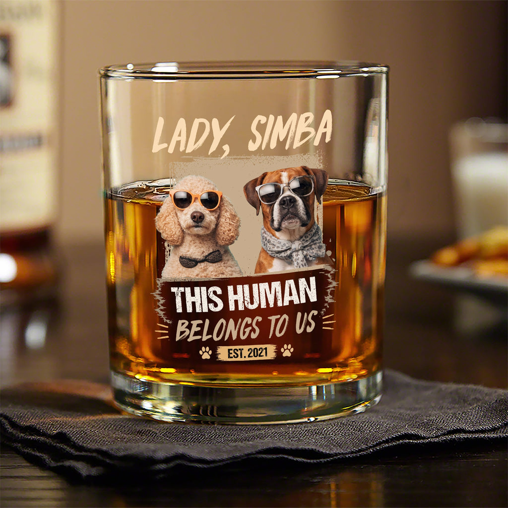 Personalized Dog Photo Whiskey Glass Custom Gift for Dad HN590 - Print Rock Glass GradoCreations