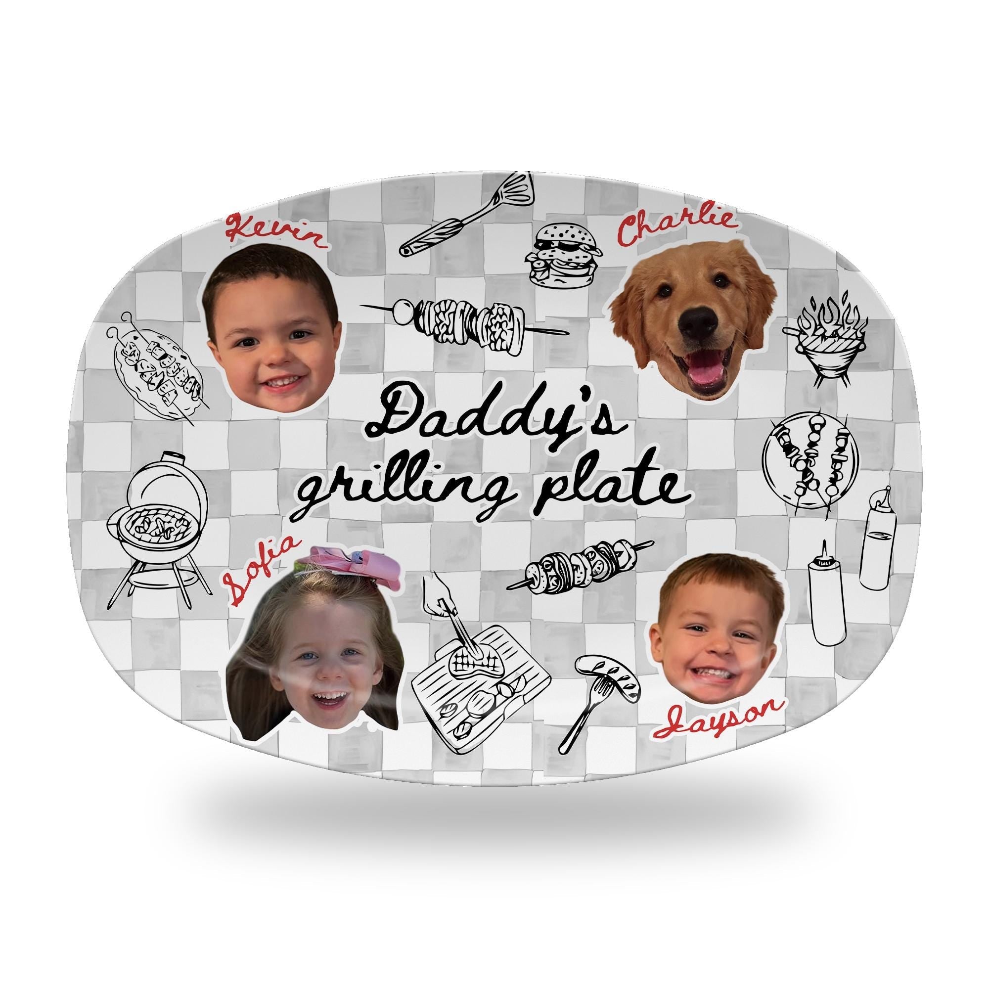 Personalized Photo Grilling Platter Gift for Dad - Father's Day HN590 - Platter fix GradoCreations