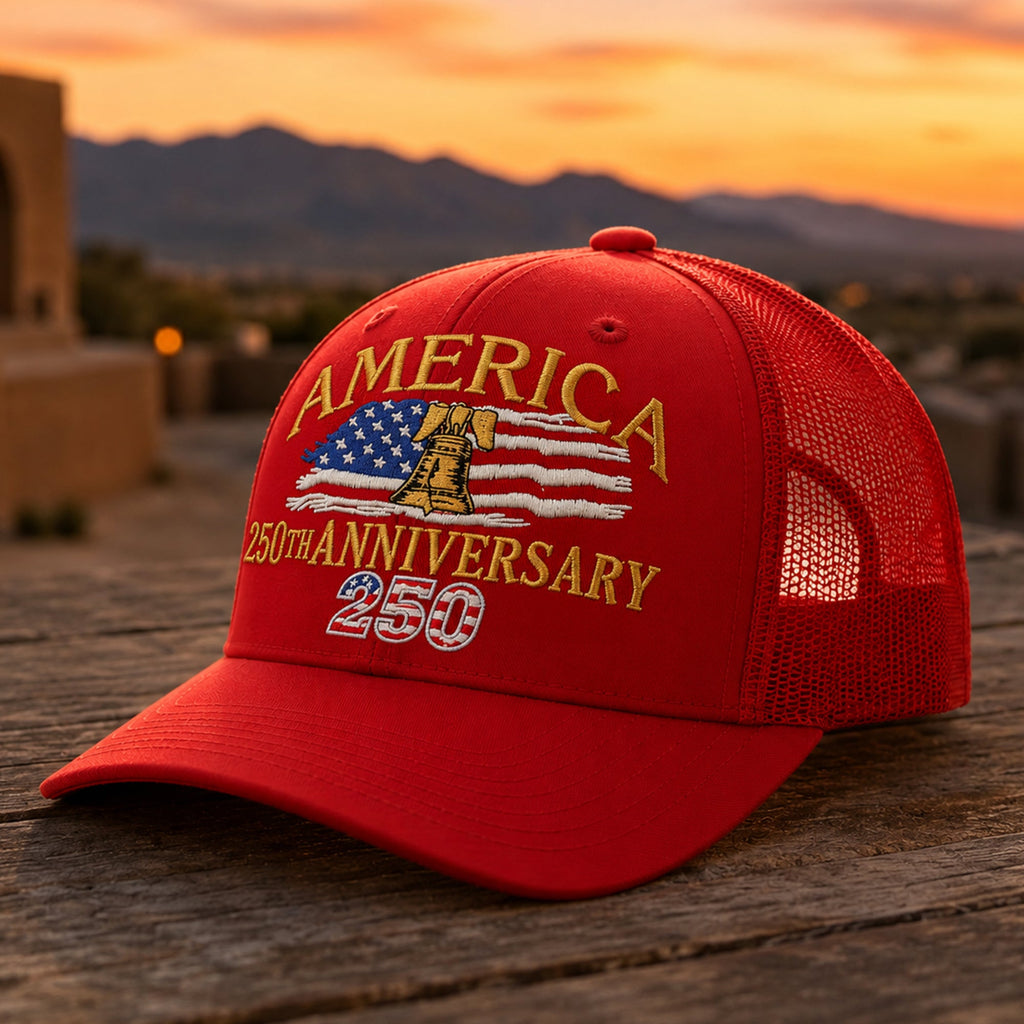 Personalized 250th Anniversary Trucker Hat Custom Name Gift HN590 - Embroidered Trucker Hat fix GradoCreations