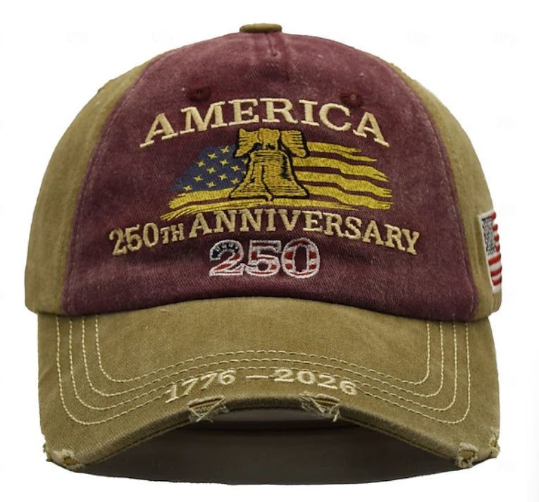 Personalized USA 250th Anniversary Embroidered Cap Gift HN590 - Embroidery Hat Josh GradoCreations