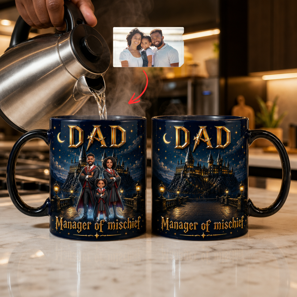 Personalized Color Changing Mug Superhero Gift for Dad