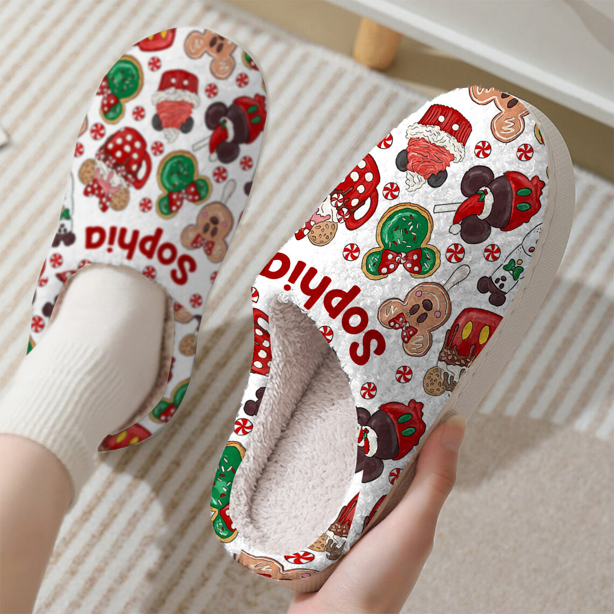 Personalized Cozy Slippers with Custom Design for Kids and Adults Slippers GradoCreations