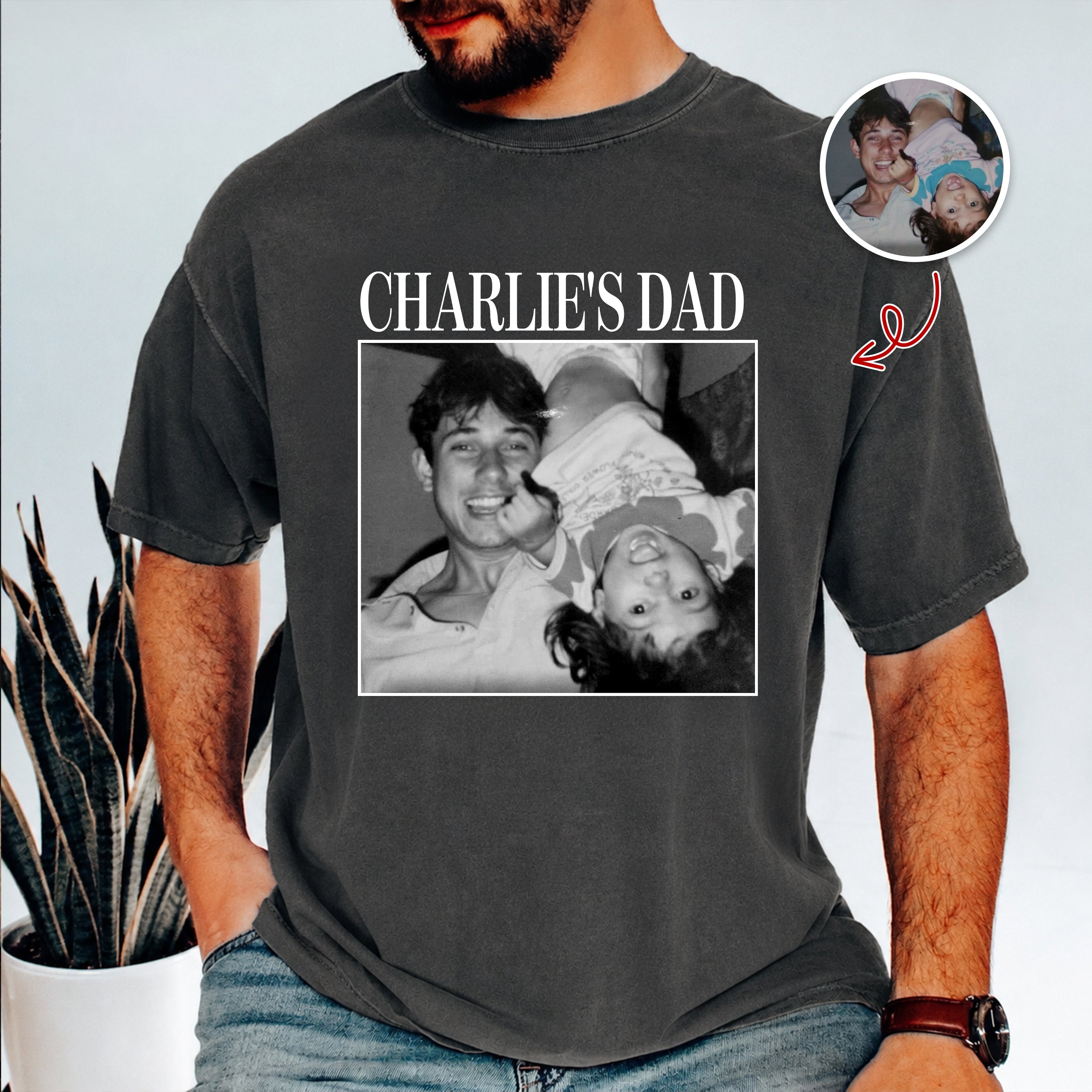 Personalized Photo Comfort Shirt Vintage Gift for Dad Comfort Shirt GradoCreations