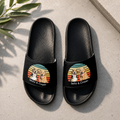 Custom Photo Vintage Slide Sandals Personalized Gift for Dog Dad HN590 - Slide Sandals GradoCreations
