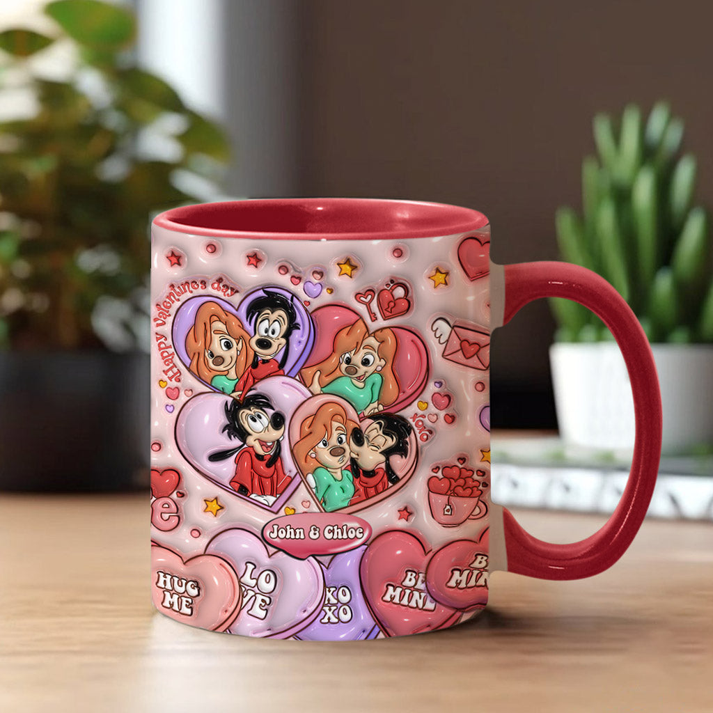 Personalized Valentine’s Day Accent Mug Custom Name Gift for Couple Accent Mug GradoCreations