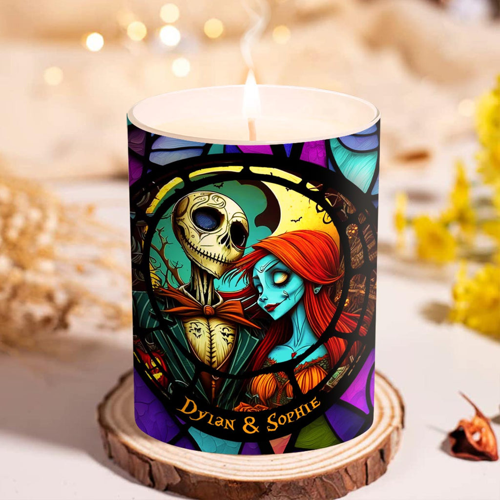 Personalized Nightmare Candle with Custom Names Wooden Lid Gift for Couples Candle With Wooden Lid GradoCreations