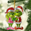 Personalized Grinch Christmas Ornament for Couples - Custom Names Gift Ornament GradoCreations
