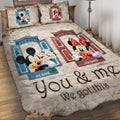 Personalized Mickey & Minnie Mouse Quilt Set Custom Names Gift for Couples Quilt Set GradoCreations