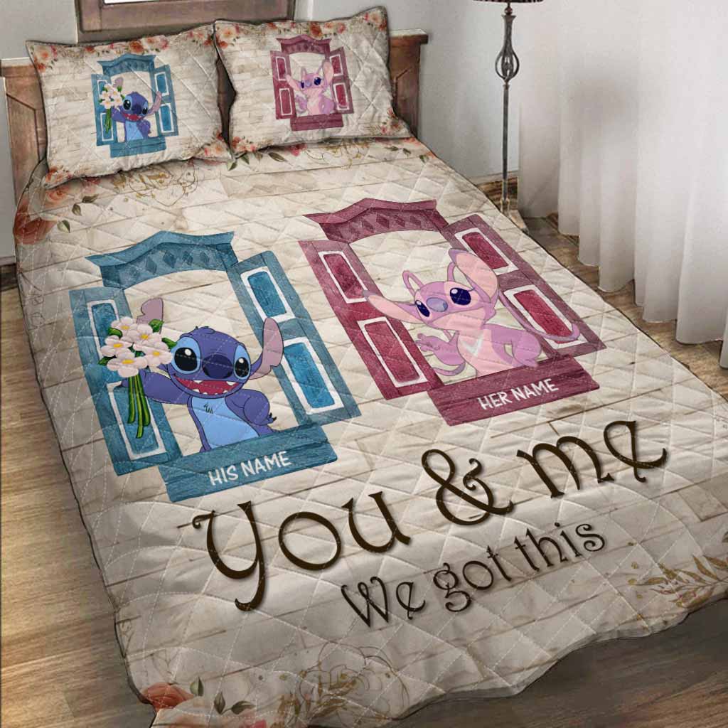 Personalized Quilt Set Custom Names You & Me Gift for Couples Quilt Set GradoCreations