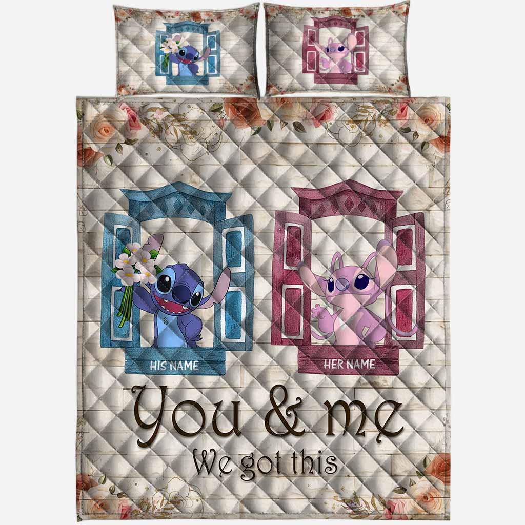 Personalized Quilt Set Custom Names You & Me Gift for Couples Quilt Set GradoCreations