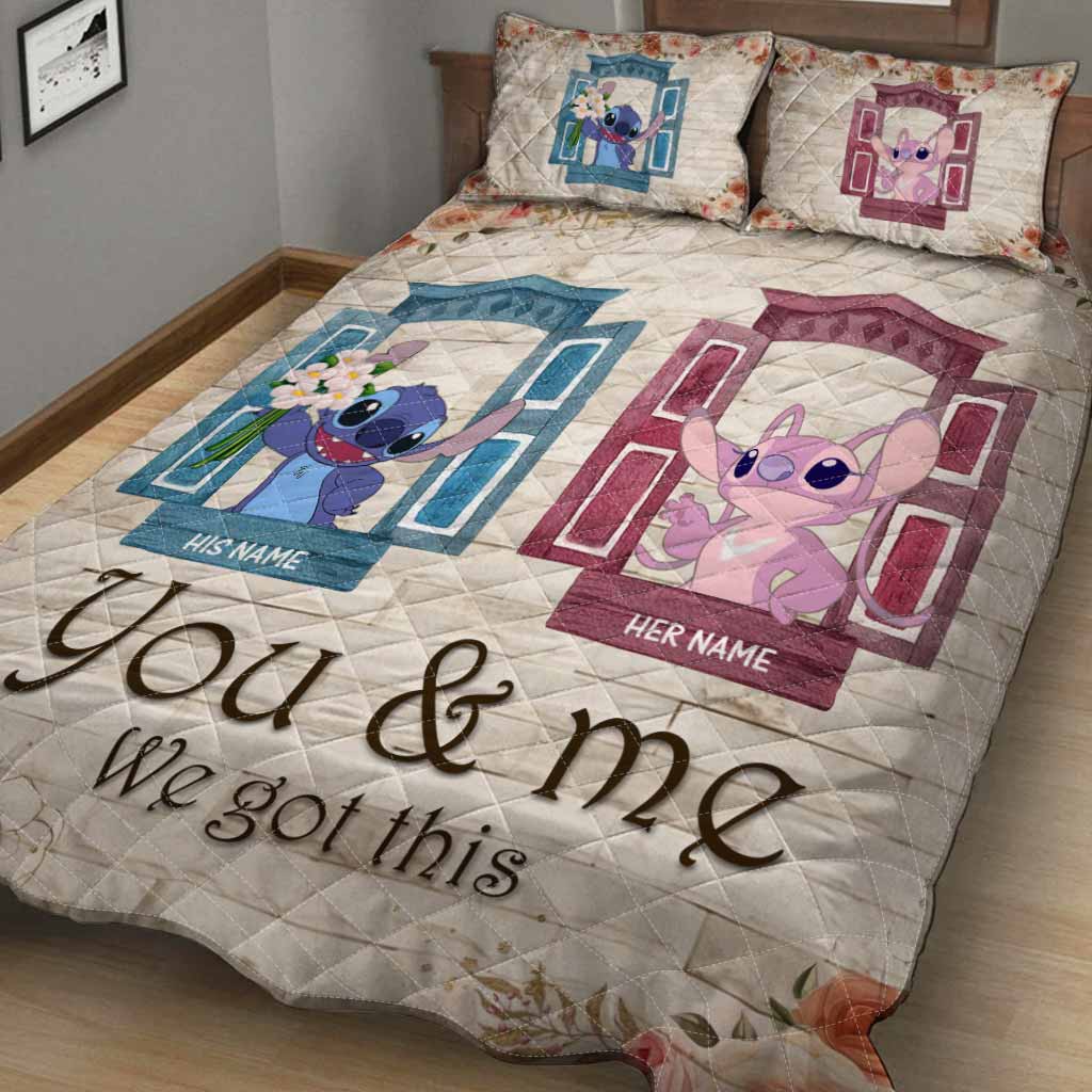 Personalized Quilt Set Custom Names You & Me Gift for Couples Quilt Set GradoCreations