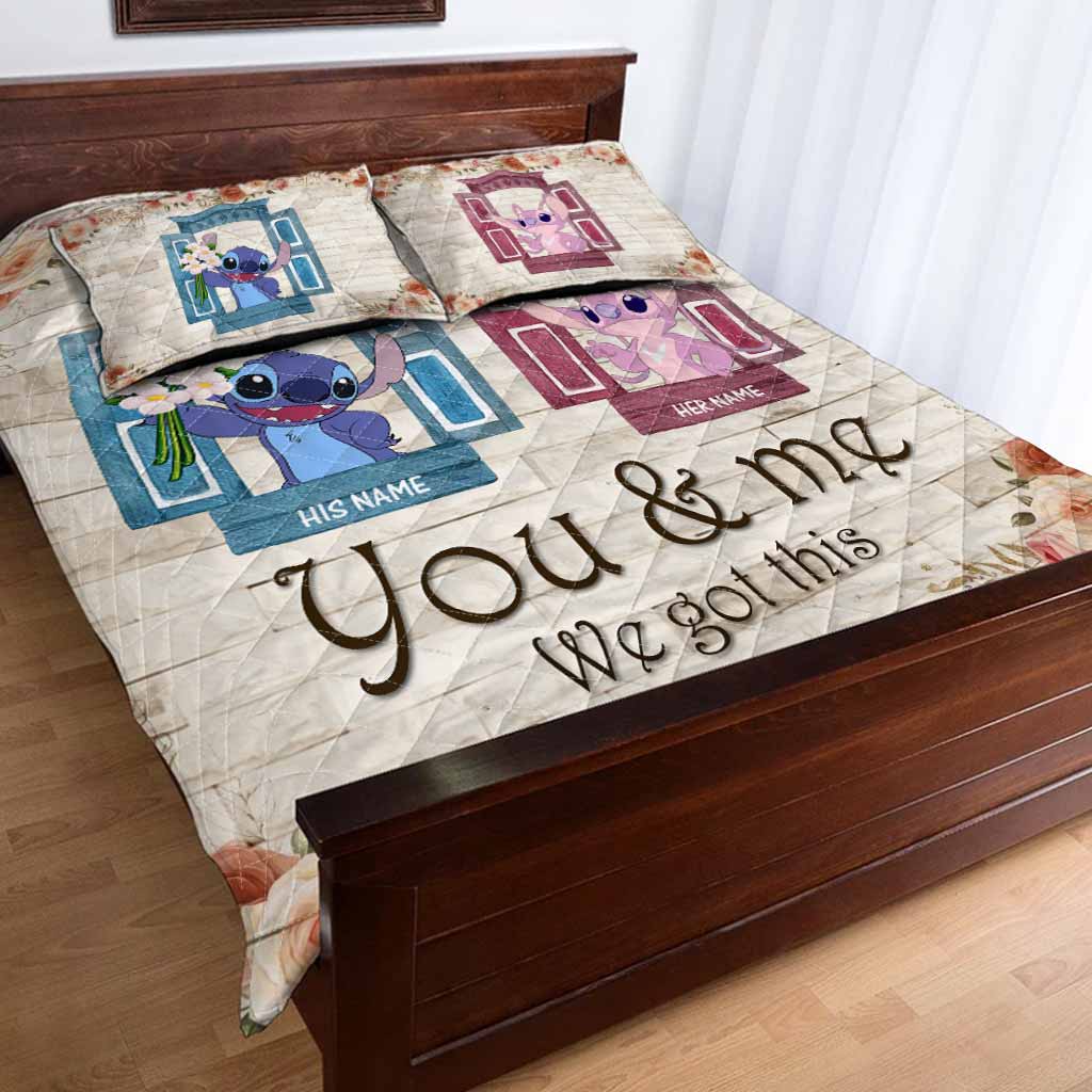Personalized Quilt Set Custom Names You & Me Gift for Couples Quilt Set GradoCreations
