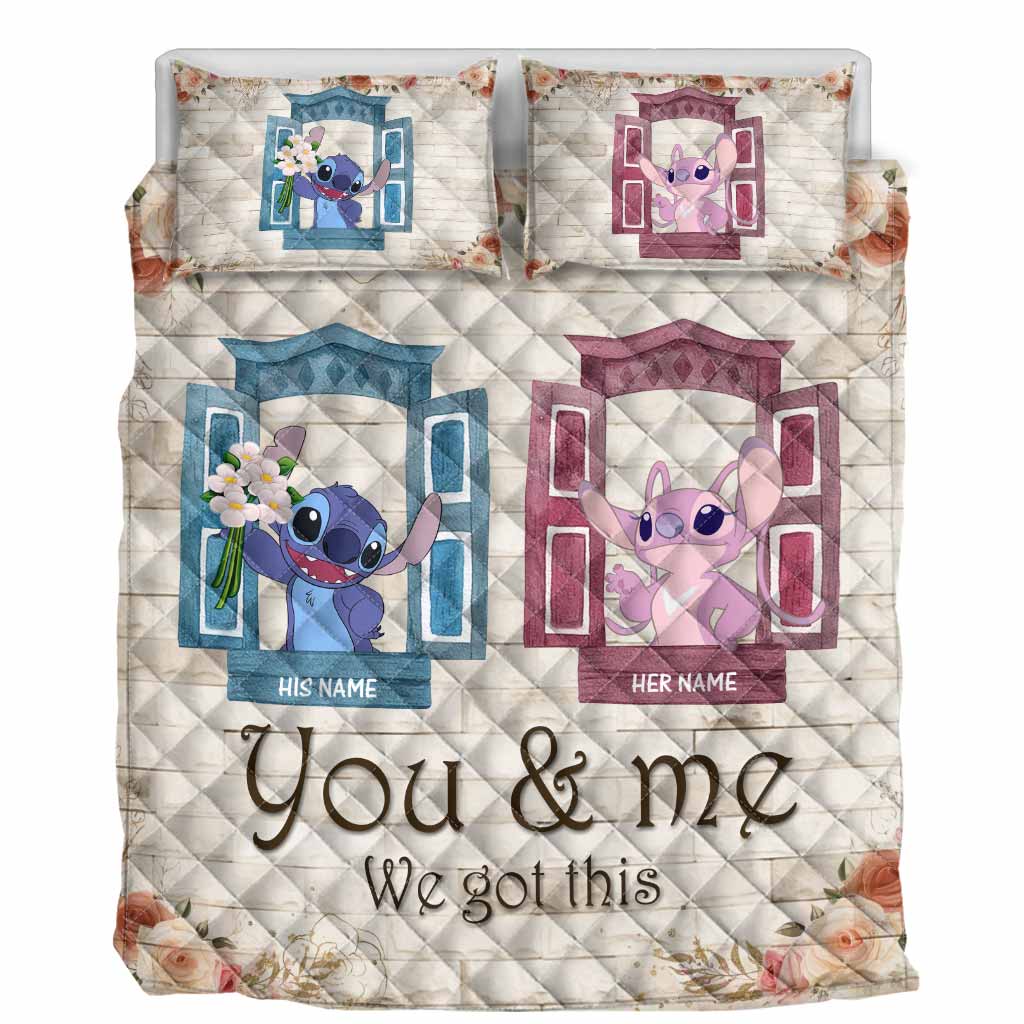 Personalized Quilt Set Custom Names You & Me Gift for Couples Quilt Set GradoCreations