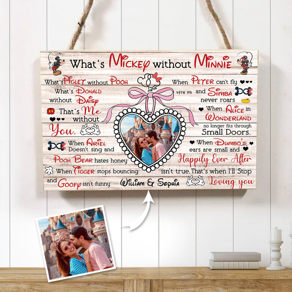 Personalized Rectangle Wood Sign Custom Photo Gift for Couples Rectangle Wood Sign GradoCreations