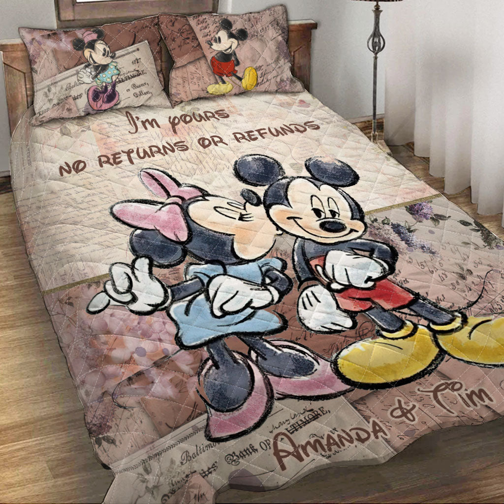Personalized Couple Quilt Set Soft Polyester Design for Anniversary Quilt Set GradoCreations