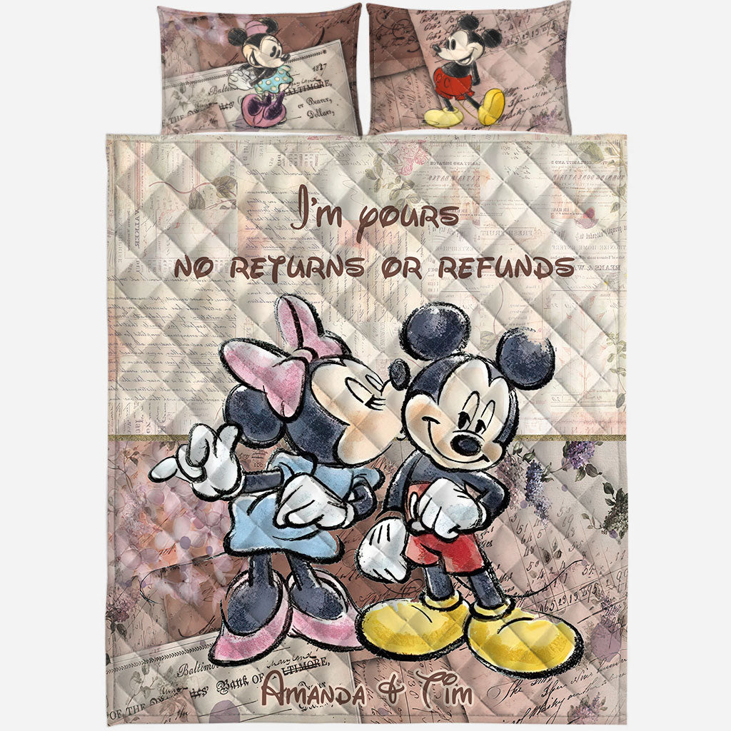 Personalized Couple Quilt Set Soft Polyester Design for Anniversary Quilt Set GradoCreations