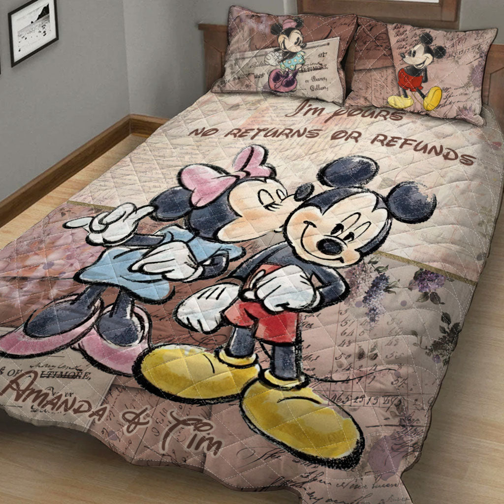 Personalized Couple Quilt Set Soft Polyester Design for Anniversary Quilt Set GradoCreations