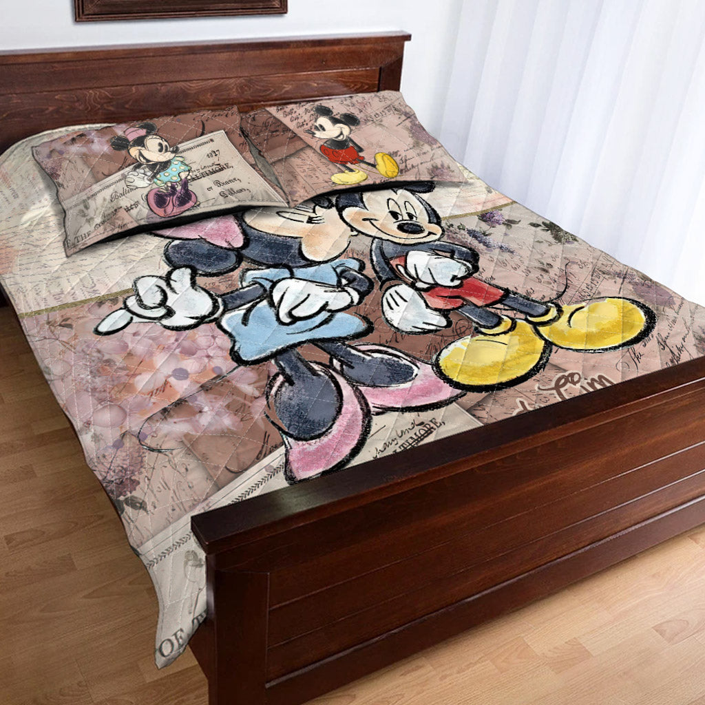 Personalized Couple Quilt Set Soft Polyester Design for Anniversary Quilt Set GradoCreations