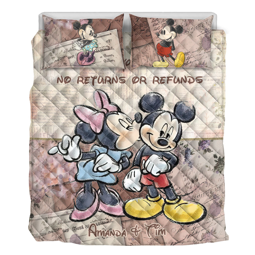 Personalized Couple Quilt Set Soft Polyester Design for Anniversary Quilt Set GradoCreations
