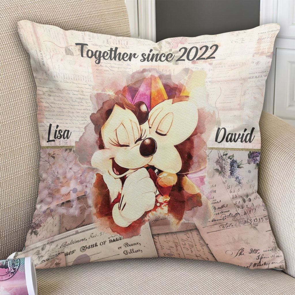 Personalized Couple Throw Pillow Together Since Custom Name Gift Throw Pillow GradoCreations