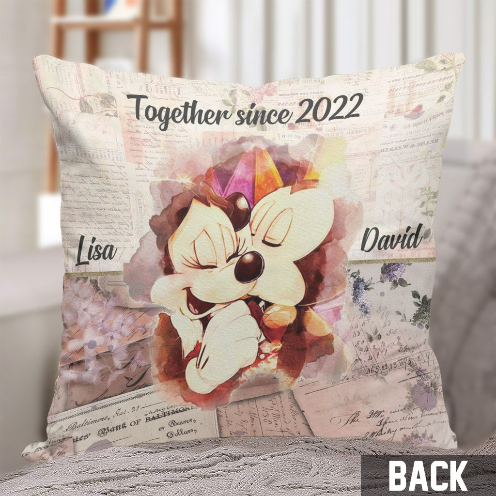 Personalized Couple Throw Pillow Together Since Custom Name Gift Throw Pillow GradoCreations