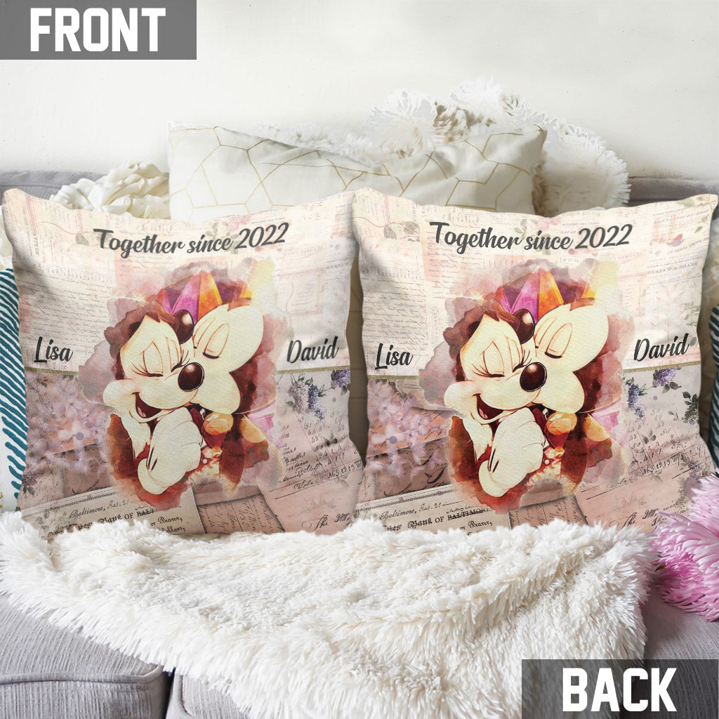 Personalized Couple Throw Pillow Together Since Custom Name Gift Throw Pillow GradoCreations