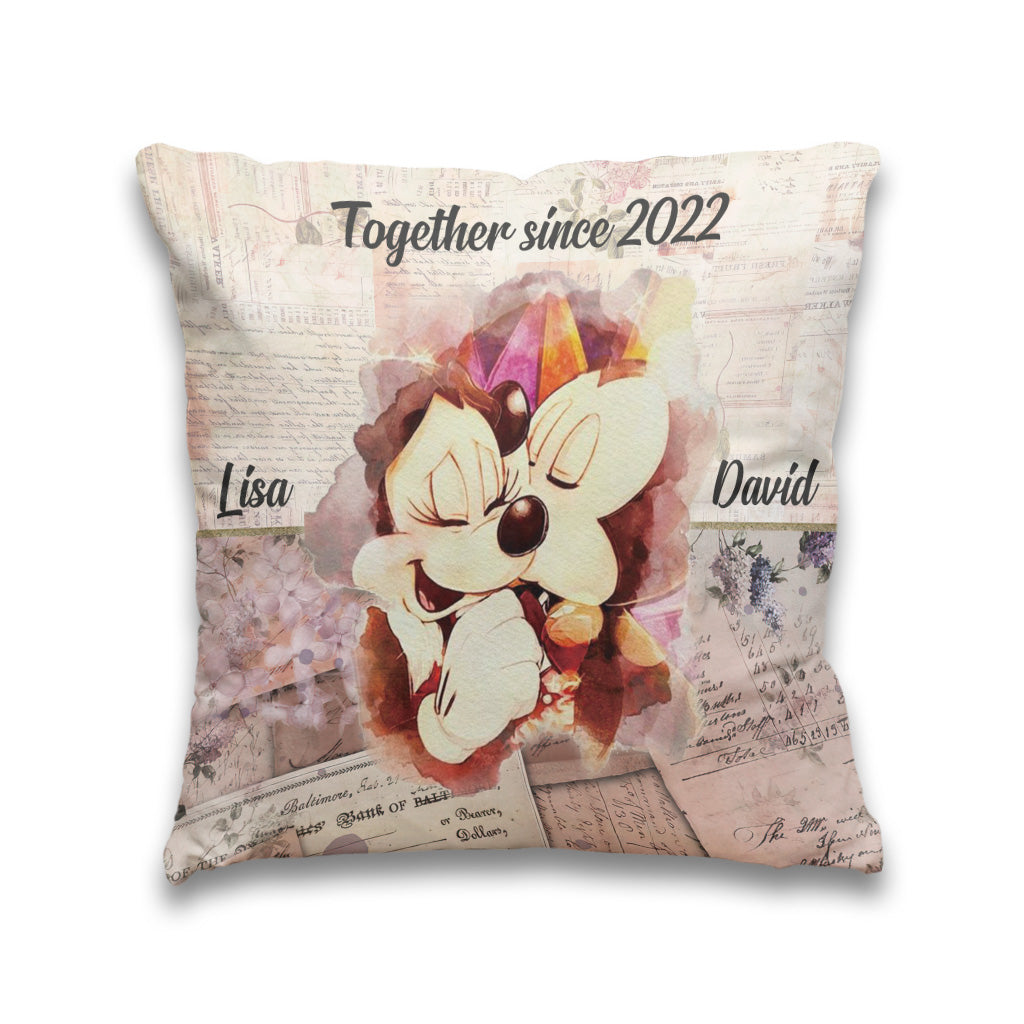 Personalized Couple Throw Pillow Together Since Custom Name Gift Throw Pillow GradoCreations