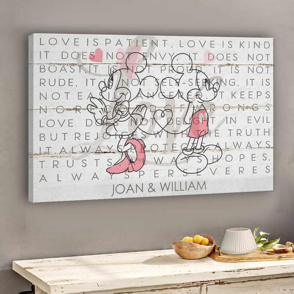 Personalized Love Is Patient Couple Canvas Art Gift Canvas and Poster GradoCreations
