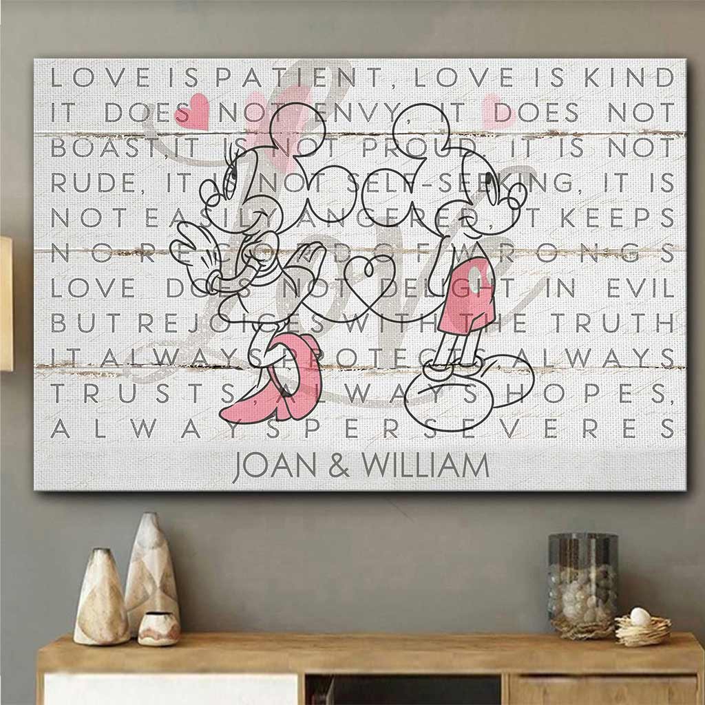 Personalized Love Is Patient Couple Canvas Art Gift Canvas and Poster GradoCreations
