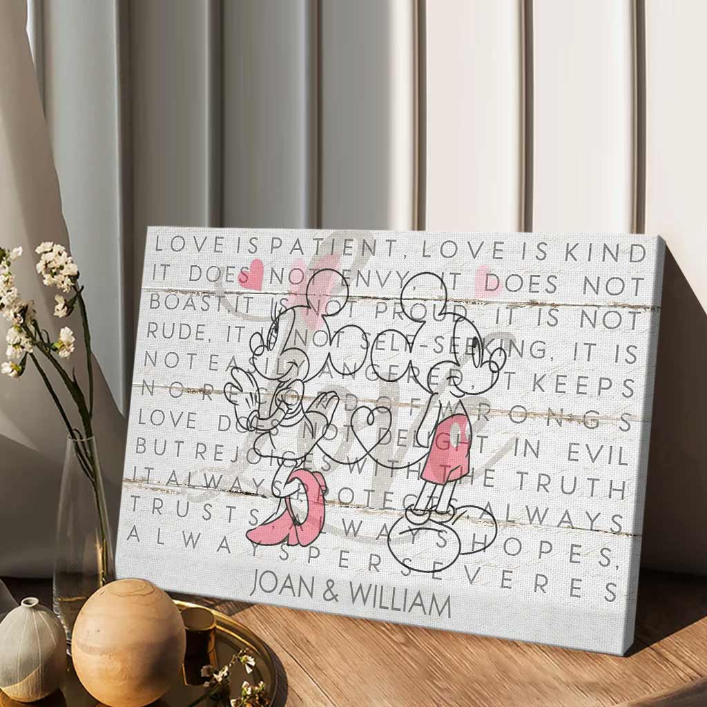 Personalized Love Is Patient Couple Canvas Art Gift Canvas and Poster GradoCreations