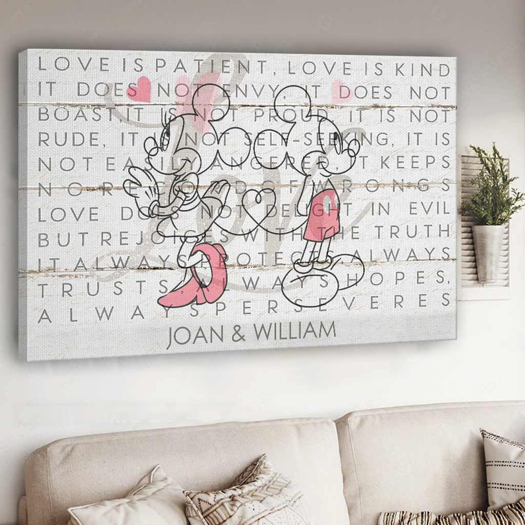 Personalized Love Is Patient Couple Canvas Art Gift Canvas and Poster GradoCreations